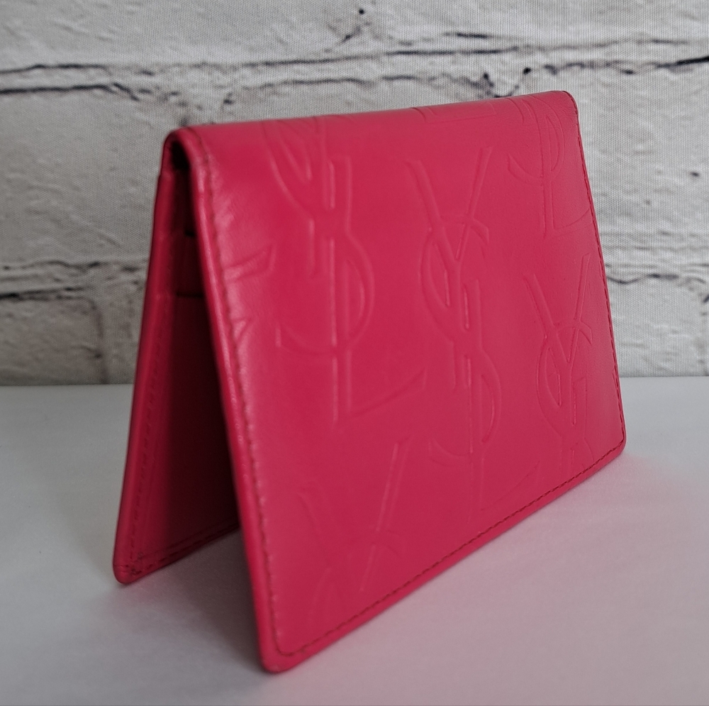'YVES SAINT LAURENT' LEATHER EMBOSSED PROFILE CARD CASE WALLET SET •FULL INCL• - Picture 3 of 15